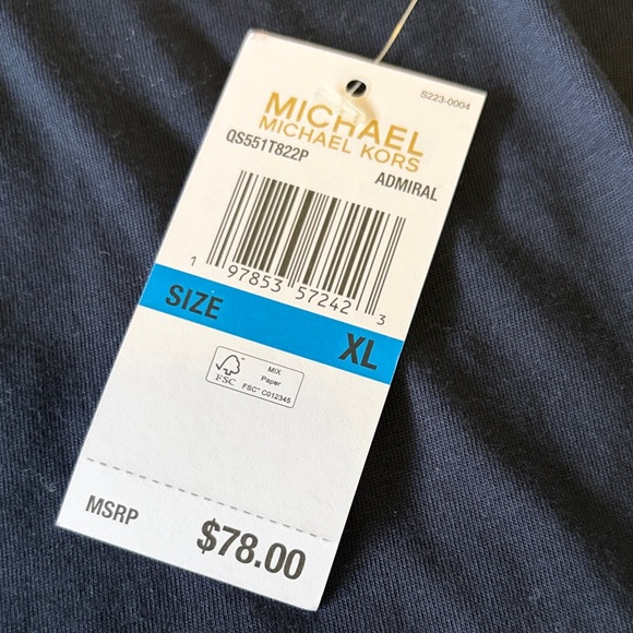 NWT MICHAEL KORS Navy Blue Women's Top Sz XL NWT - Picture 7 of 11